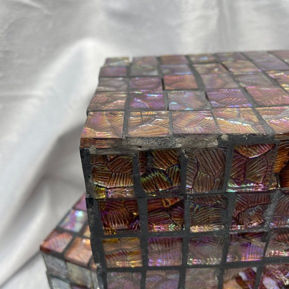 Vintage IMAX Orchid Mosaic Boxes - Set of 2 - Picture 14 of 16